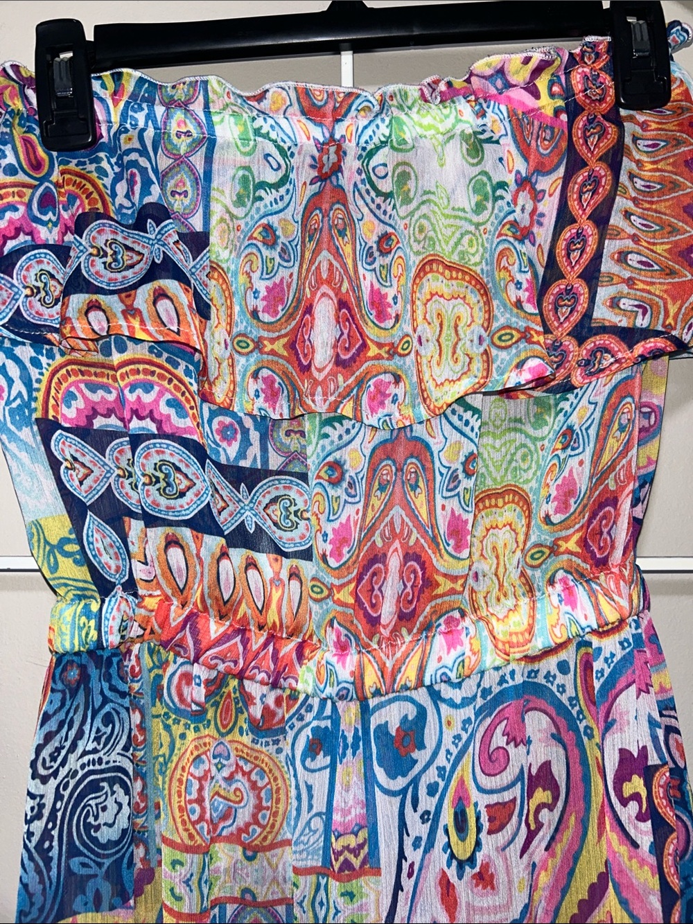 Into The Blue Ruffled Multicolor Strapless Swim Coverup Madi - Picture 4 of 9